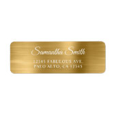 Elegant Script Metallic Gold Etiket (Voorkant)