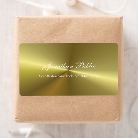 Elegant Script Metallic Gold Sjabloon Etiket (Insitu)
