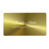 Elegant Script Metallic Gold Sjabloon Etiket (Voorkant)