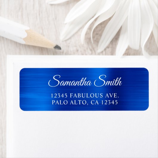 Elegant Script Metallic Royal Blue Etiket (Insitu)