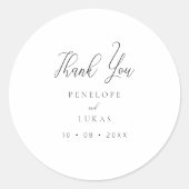 Elegant script minimaal ronde sticker (Voorkant)