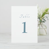 Elegant Script Minimal Blue Trouwtafel Nummer Kaart