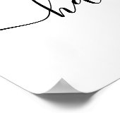 Élégant script minimal Mariage blanc Affiche de bi (Coin)