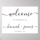 Élégant script minimal Mariage blanc Affiche de bi (Devant)