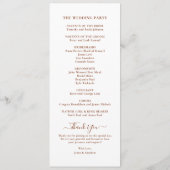 Elegant Script Minimal Wedding Programma (Achterkant)