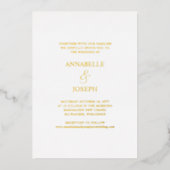 Elegant Script Minimale Formele Witte Foto Bruilof Folie Uitnodiging (Voorkant)