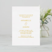 Elegant Script Minimale Formele Witte Foto Bruilof Folie Uitnodiging (Staand Voorkant)