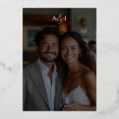 Elegant Script Minimale Formele Witte Foto Bruilof Folie Uitnodiging (Achterkant)