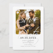 Elegant script Minimale trouwfoto Save The Date (Voorkant)