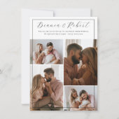 Elegant Script minimalist 5 Photo Collage Wedding Kaart (Voorkant)