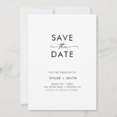 Elegant Script Minimalist Black and White Wedding Save The Date (Voorkant)