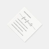 Elegant Script Minimalist Fun Facts Wedding Servet (Hoek)