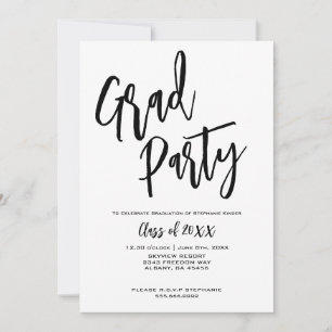 Elegant Script Minimalist Luxury Graduparty Kaart