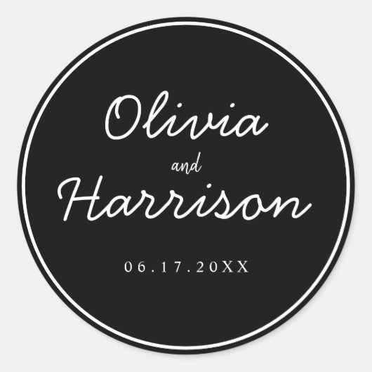 Elegant Script Minimalist Modern Wedding Sticker (Voorkant)