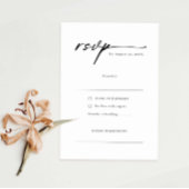 Elegant script minimalist RSVP Reply Kaart