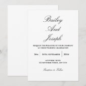Elegant Script Minimalist Wedding Invitation (Devant / Derrière)