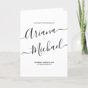 Elegant script Minimalist Wedding Party & Schedule Programma
