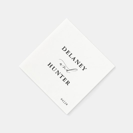 Elegant Script minimalistisch bewerkbare bruiloft Servet (Hoek)