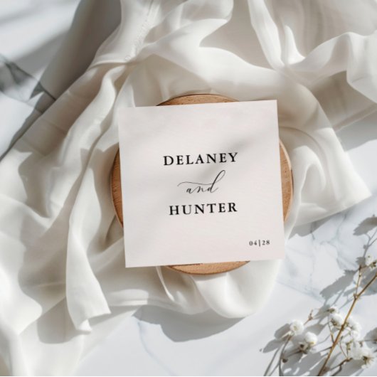 Elegant Script minimalistisch bewerkbare bruiloft Servet