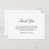 Elegant Script minimalistisch formeel wit bruiloft Bedankkaart (Voorkant / Achterkant)