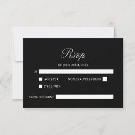 Elegant Script minimalistisch formeel zwart bruilo RSVP Kaartje