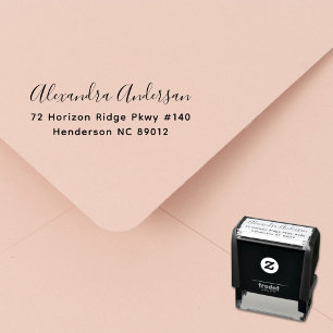 Elegant Script Minimalistisch Retouradres Zelfinktende Stempel