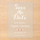 Elegant script minimalistische bruiloft Bewaar de  Acryl Uitnodigingen (Voorkant)