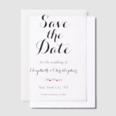 Elegant script minimalistische bruiloft Bewaar de  Vellum Uitnodigingen (Offset)