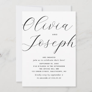 Elegant script & minimalistische fotoverlovingsfee kaart