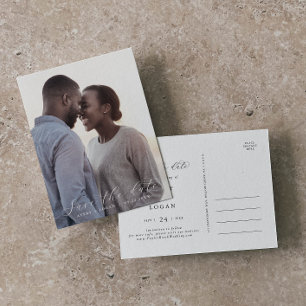 Élégant Script Modèle photo foncé Enregistrer la d