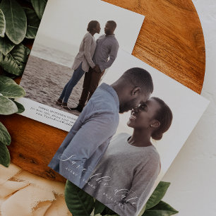 Élégant Script Modèle photo foncé Enregistrer la d