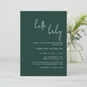 Elegant script Modern Baby shower Kaart (Staand voorkant)