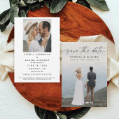 Elegant Script Modern bewaart de Datum Fotokaart Save The Date