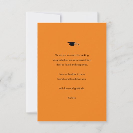 Elegant Script Modern Black 4 Photo Afstuderen Bedankkaart (Achterkant)