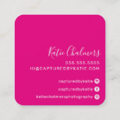 ELEGANT script modern chic  goud heet roze Vierkante Visitekaartje (Achterkant)