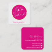 ELEGANT script modern chic  goud heet roze Vierkante Visitekaartje (Voorkant / Achterkant)