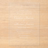 Elegant script Modern Classic Wedding Acryl Uitnodigingen (Voorkant)