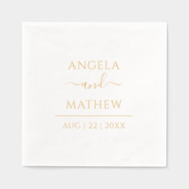 Elegant script Modern Custom Wedding Gold Folie Servetten