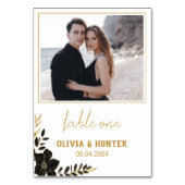 Elegant Script Modern Foto Tafelnummer Huwelijk   (Achterkant)