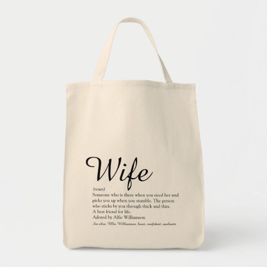 Elegant Script Modern Fun voor definitie van vrouw Tote Bag (Voorkant)