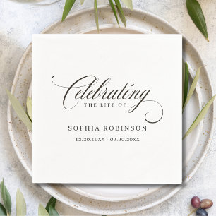 Elegant script Modern Funeral Memorial Servet