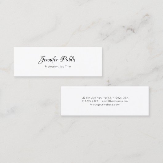 Elegant script Modern Minimal Professional Chic Mini Visitekaartje (Voorkant / Achterkant)