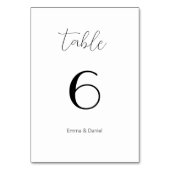 Elegant Script Modern Minimal Trouwtafel Nummer Kaart (Achterkant)
