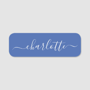 Elegant Script Modern Name Personalized Blue Naamplaatje