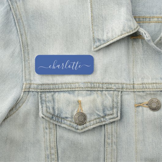 Elegant Script Modern Name Personalized Blue Naamplaatje (In situ)