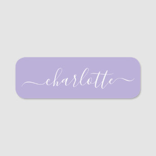 Elegant Script Modern Name Personalized Lavender Naamplaatje