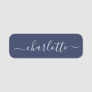 Elegant Script Modern Name Personalized Navy Blue Naamplaatje