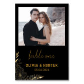 Elegant Script Modern Photo Wedding Table Number Kaart (Achterkant)