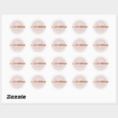 ELEGANT script modern  roos goudblush roze Ronde Sticker (Vel)