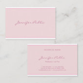 Elegant script Modern Roze Stijlvolle Minimale Gew Visitekaartje (Voorkant / Achterkant)